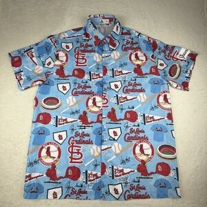 St.Louis Cardinals Graphic Hawaiian Shirt MLB Shane Co. Size XL -EXCELLENT